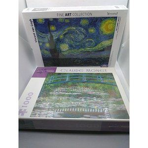 New Bundle 2 Vincent van Gogh Starry Night &  Monet Japanese Ftbridge 1000 pc